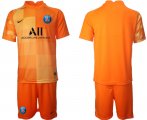 Wholesale Cheap Men 2021-2022 ClubParis Saint-Germainorange red goalkeeper blank Soccer Jersey