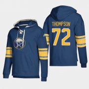 Wholesale Cheap Buffalo Sabres #72 Tage Thompson Navy adidas Lace-Up Pullover Hoodie