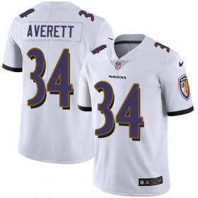Wholesale Cheap Nike Ravens #34 Anthony Averett White Men\'s Stitched NFL Vapor Untouchable Limited Jersey