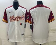 Cheap Men's Venezuela Baseball Blank 2023 White World Classic Stitched Jersey