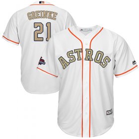 Wholesale Cheap Astros #21 Zack Greinke White 2018 Gold Program Cool Base Stitched MLB Jersey