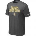 Wholesale Cheap Nike New Orleans Saints Just Do It Dark Grey T-Shirt