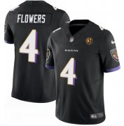 Cheap Men's Baltimore Ravens #4 Zay Flowers Black 2023 F.U.S.E. With John Madden Patch Vapor Limited Football Stitched Jersey