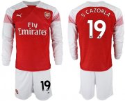 Wholesale Cheap Arsenal #19 S.Cazorla Red Home Long Sleeves Soccer Club Jersey