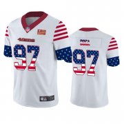 Wholesale Cheap San Francisco 49ers #97 Nick Bosa White Men's Nike Team Logo USA Flag Vapor Untouchable Limited NFL Jersey