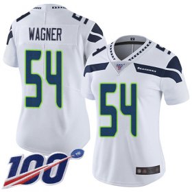 Wholesale Cheap Nike Seahawks #54 Bobby Wagner White Women\'s Stitched NFL 100th Season Vapor Limited Jersey