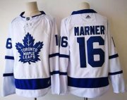 Wholesale Cheap Adidas Maple Leafs #16 Mitchell Marner White Road Authentic Stitched NHL Jersey