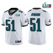 Wholesale Cheap Men's Philadelphia Eagles #51 Cam Jurgens White Super Bowl LVII Vapor Untouchable Limited Stitched Jersey