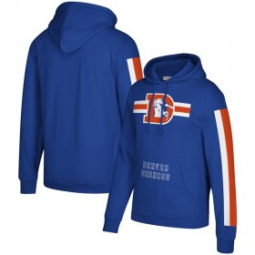 Wholesale Cheap Denver Broncos Mitchell & Ness Three Stripe Pullover Hoodie Royal