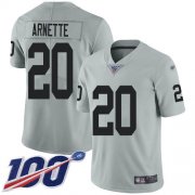Wholesale Cheap Nike Raiders #20 Damon Arnette Silver Youth Stitched NFL Limited Inverted Legend 100th Season Jersey