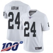Wholesale Cheap Nike Raiders #24 Johnathan Abram White Men's Stitched NFL 100th Season Vapor Limited Jersey