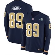 Wholesale Cheap Nike Rams #89 Tyler Higbee Navy Blue Team Color Men's Stitched NFL Limited Therma Long Sleeve Jersey