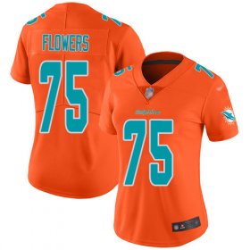 Wholesale Cheap Nike Dolphins #75 Ereck Flowers Orange Women\'s Stitched NFL Limited Inverted Legend Jersey