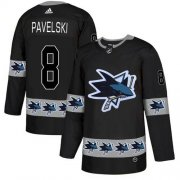 Wholesale Cheap Adidas Sharks #8 Joe Pavelski Black Authentic Team Logo Fashion Stitched NHL Jersey