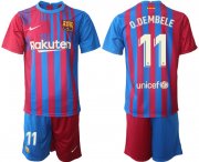 Wholesale Cheap Men 2021-2022 Club Barcelona home red 11 Nike Soccer Jerseys