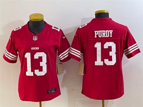 Cheap Women\'s San Francisco 49ers #13 Brock Purdy Red 2023 F.U.S.E. Vapor Untouchable Football Stitched Jersey(Run Small)