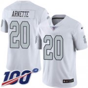 Wholesale Cheap Nike Raiders #20 Damon Arnette White Youth Stitched NFL Limited Rush 100th Season Jersey