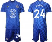 Wholesale Cheap Men 2021-2022 Club Chelsea FC home blue 24 Nike Soccer Jerseys