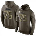 Wholesale Cheap NFL Men's Nike Pittsburgh Steelers #75 Joe Greene Stitched Green Olive Salute To Service KO Performance Hoodie