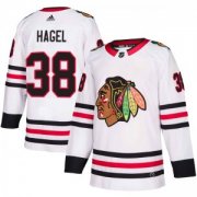 Wholesale Cheap Men's Chicago Blackhawks #38 Brandon Hagel Adidas Authentic Away White Jersey