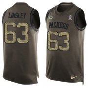 Wholesale Cheap Nike Packers #63 Corey Linsley Green Men's Stitched NFL Limited Salute To Service Tank Top Jersey