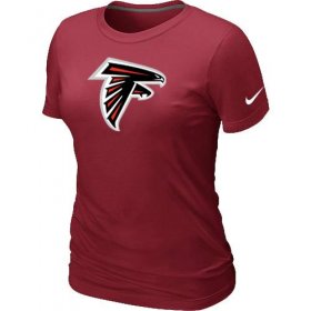 Wholesale Cheap Women\'s Nike Atlanta Falcons Logo NFL T-Shirt Red