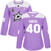 Cheap Adidas Stars #40 Martin Hanzal Purple Authentic Fights Cancer Women's 2020 Stanley Cup Final Stitched NHL Jersey