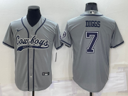 Wholesale Cheap Men's Dallas Cowboys #7 Trevon Diggs Grey Stitched Cool Base Nike Baseball Jersey