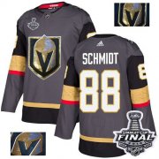 Wholesale Cheap Adidas Golden Knights #88 Nate Schmidt Grey Home Authentic Fashion Gold 2018 Stanley Cup Final Stitched NHL Jersey