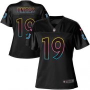 Wholesale Cheap Nike Colts #19 Johnny Unitas Black Women's NFL Fashion Game Jersey