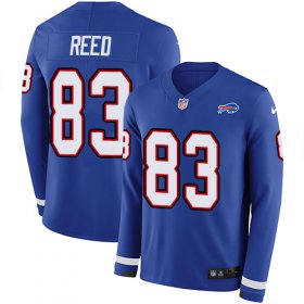 Wholesale Cheap Nike Bills #83 Andre Reed Royal Blue Team Color Men\'s Stitched NFL Limited Therma Long Sleeve Jersey
