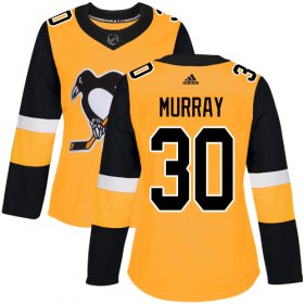 Wholesale Cheap Adidas Penguins #30 Matt Murray Gold Alternate Authentic Women\'s Stitched NHL Jersey