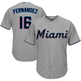 Wholesale Cheap marlins #16 Jose Fernandez Grey New Cool Base Stitched MLB Jersey