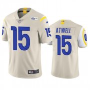 Wholesale Cheap Men's Los Angeles Rams #15 Tutu Atwell Bone Vapor Untouchable Limited Stitched Football Jersey