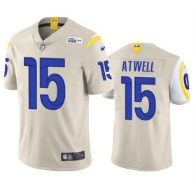 Wholesale Cheap Men\'s Los Angeles Rams #15 Tutu Atwell Bone Vapor Untouchable Limited Stitched Football Jersey
