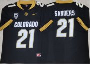 Cheap Men's Colorado Buffaloes #21 Shilo Sanders Black 2023 With PAC-12 Patch Stitched Football Jersey