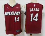 Wholesale Cheap Men's Miami Heat #14 Tyler Herro Red 2020 Brand Jordan Swingman Stitched NBA Jersey With The NEW Sponsor Logo