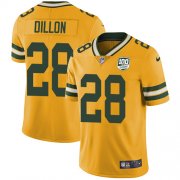 Wholesale Cheap Nike Packers #28 AJ Dillon Yellow Youth 100th Season Stitched NFL Limited Rush Jersey