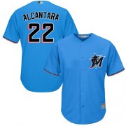 Wholesale Cheap marlins #22 Sandy Alcantara Blue New Cool Base Stitched MLB Jersey