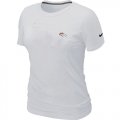 Wholesale Cheap Women's Nike Denver Broncos Chest Embroidered Logo T-Shirt White