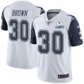 Wholesale Cheap Nike Cowboys #30 Anthony Brown White Men's Stitched With Established In 1960 Patch NFL Limited Rush Jersey