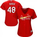 Wholesale Cheap Cardinals #48 Harrison Bader Red Alternate Women's Stitched MLB Jersey