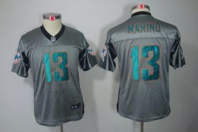 Wholesale Cheap Nike Dolphins #13 Dan Marino Grey Shadow Youth Stitched NFL Elite Jersey