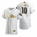 Wholesale Cheap Philadelphia Phillies #10 JT Realmuto White Nike Men's Authentic Golden Edition MLB Jersey