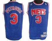 Wholesale Cheap New Jersey Nets #3 Drazen Petrovic Blue Swingman Throwback Jersey