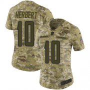 Wholesale Cheap Nike Chargers #10 Justin Herbert Camo Women's Stitched NFL Limited 2018 Salute To Service Jersey