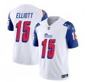 Wholesale Cheap Men's New England Patriots #15 Ezekiel Elliott White Blue 2023 F.U.S.E. Vapor Limited Football Stitched Jersey