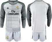 Wholesale Cheap Real Madrid Blank Grey Goalkeeper Long Sleeves Soccer Club Jersey