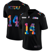 Cheap Seattle Seahawks #14 DK Metcalf Men's Nike Multi-Color Black 2020 NFL Crucial Catch Vapor Untouchable Limited Jersey