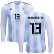 Wholesale Cheap Argentina #13 Kranevitter Home Long Sleeves Soccer Country Jersey